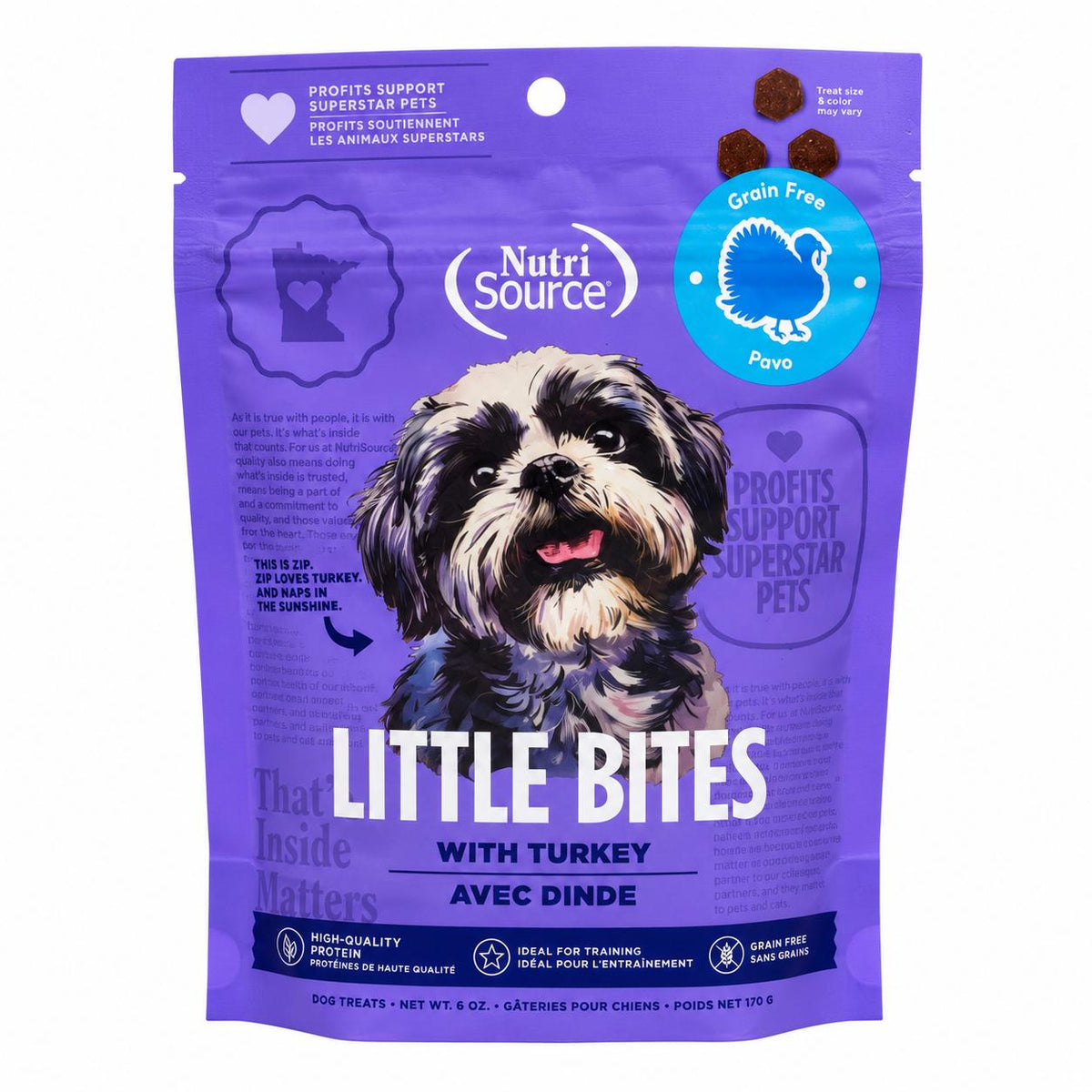 TREAT NUTRISOURCE  GF LITTLE BITES TURKEY 170G