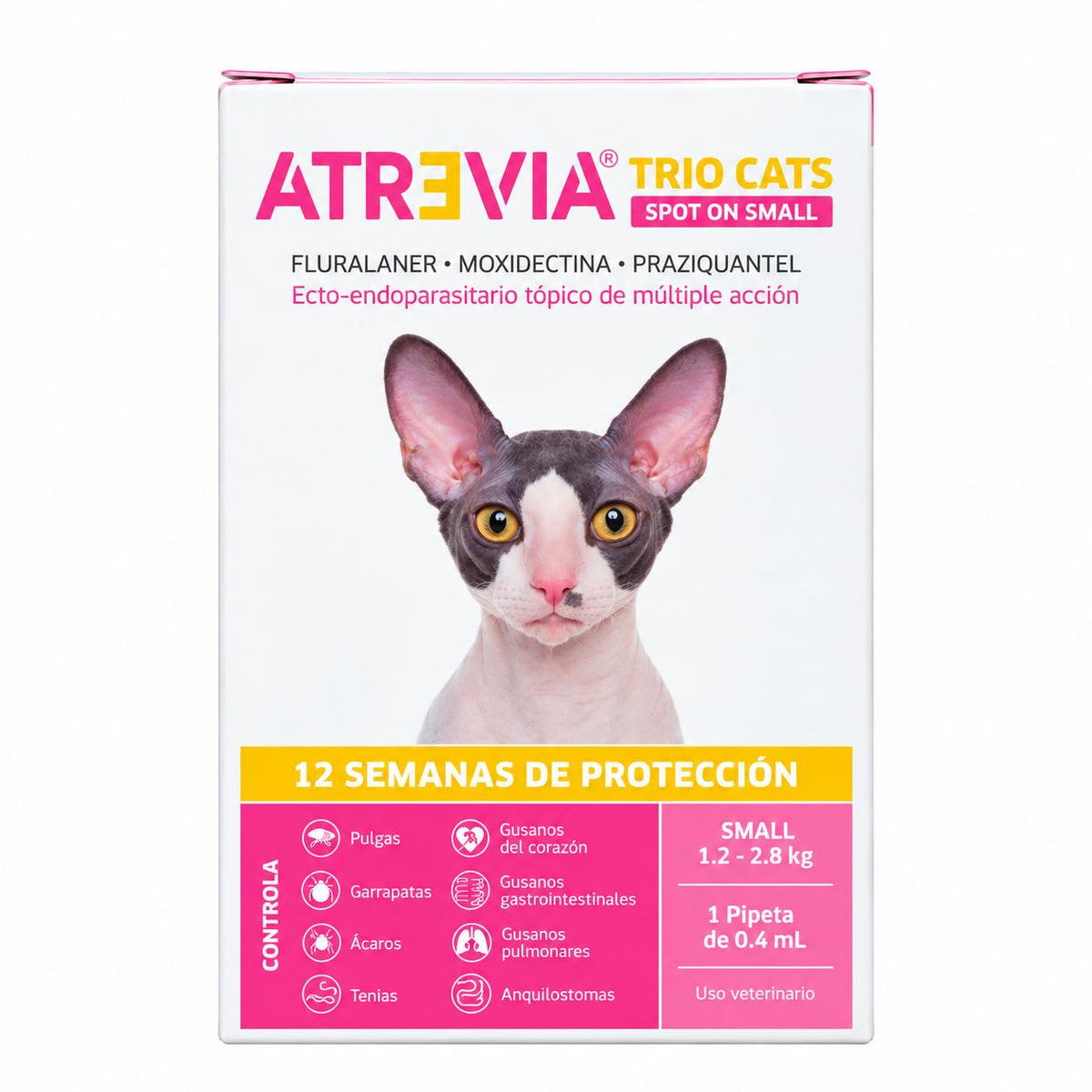 ATREVIA TRIO CATS SMALL X 1 PIPETA (ROSADA)