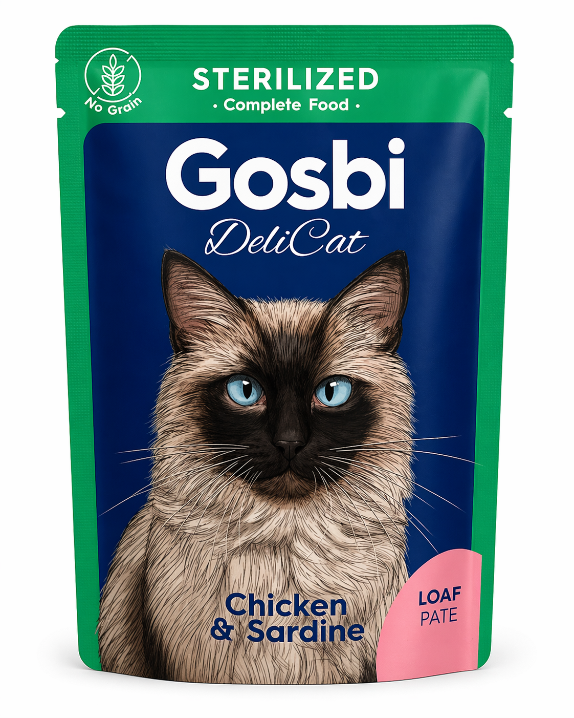 GOSBI DELICAT STERILIZED CHICKEN&SARDINE LOAF 70 G