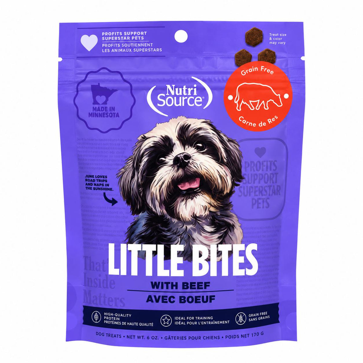 TREAT NUTRISOURCE GF LITTLE BITES BEEF 170G